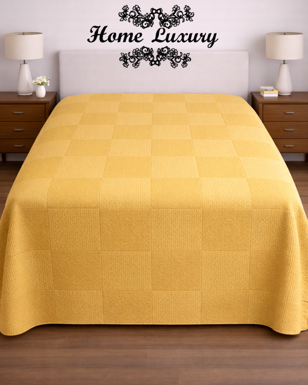 Plain Cotton Matelassé Double - Home Luxury