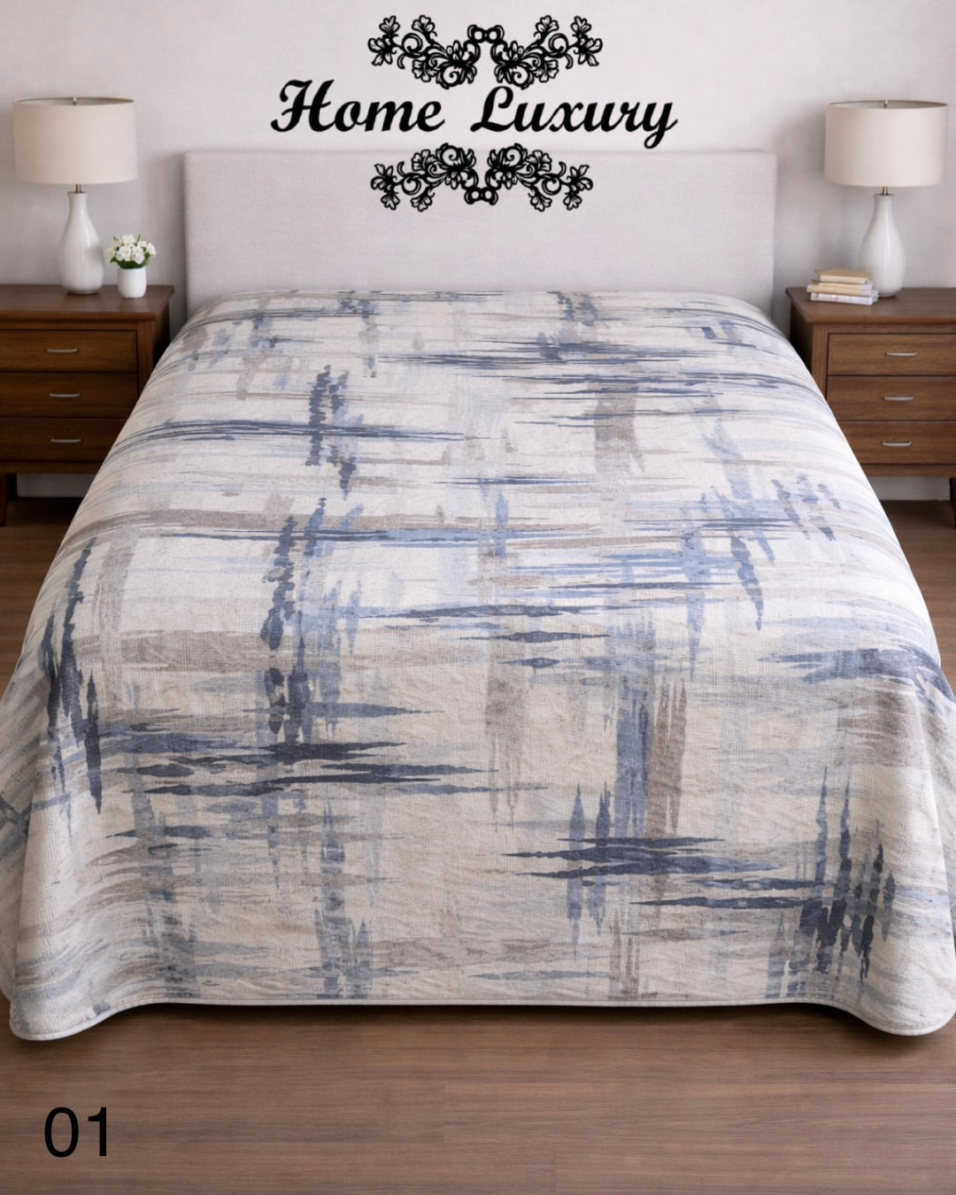 Printed Cotton Matelassé Double - Home Luxury