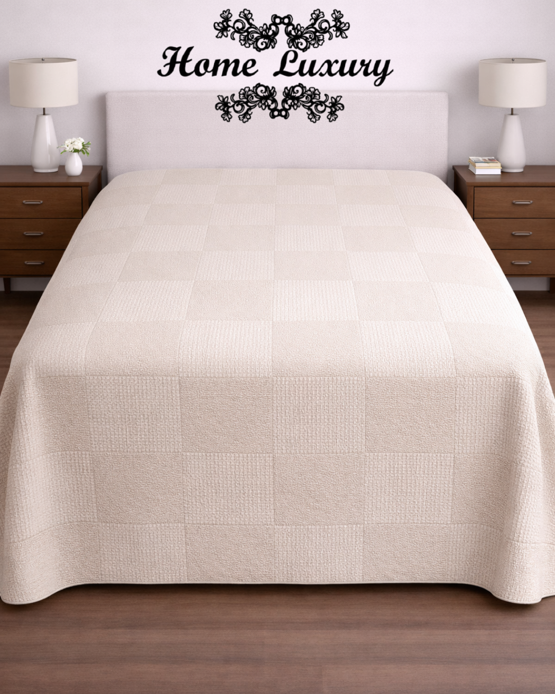 Plain Cotton Matelassé Single - Home Luxury
