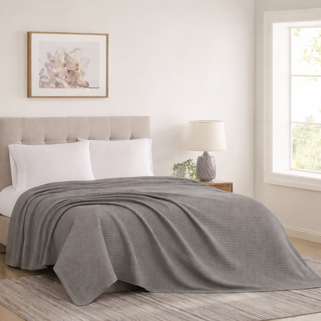 Plain Summer Cotton Blanket Single - Cannon