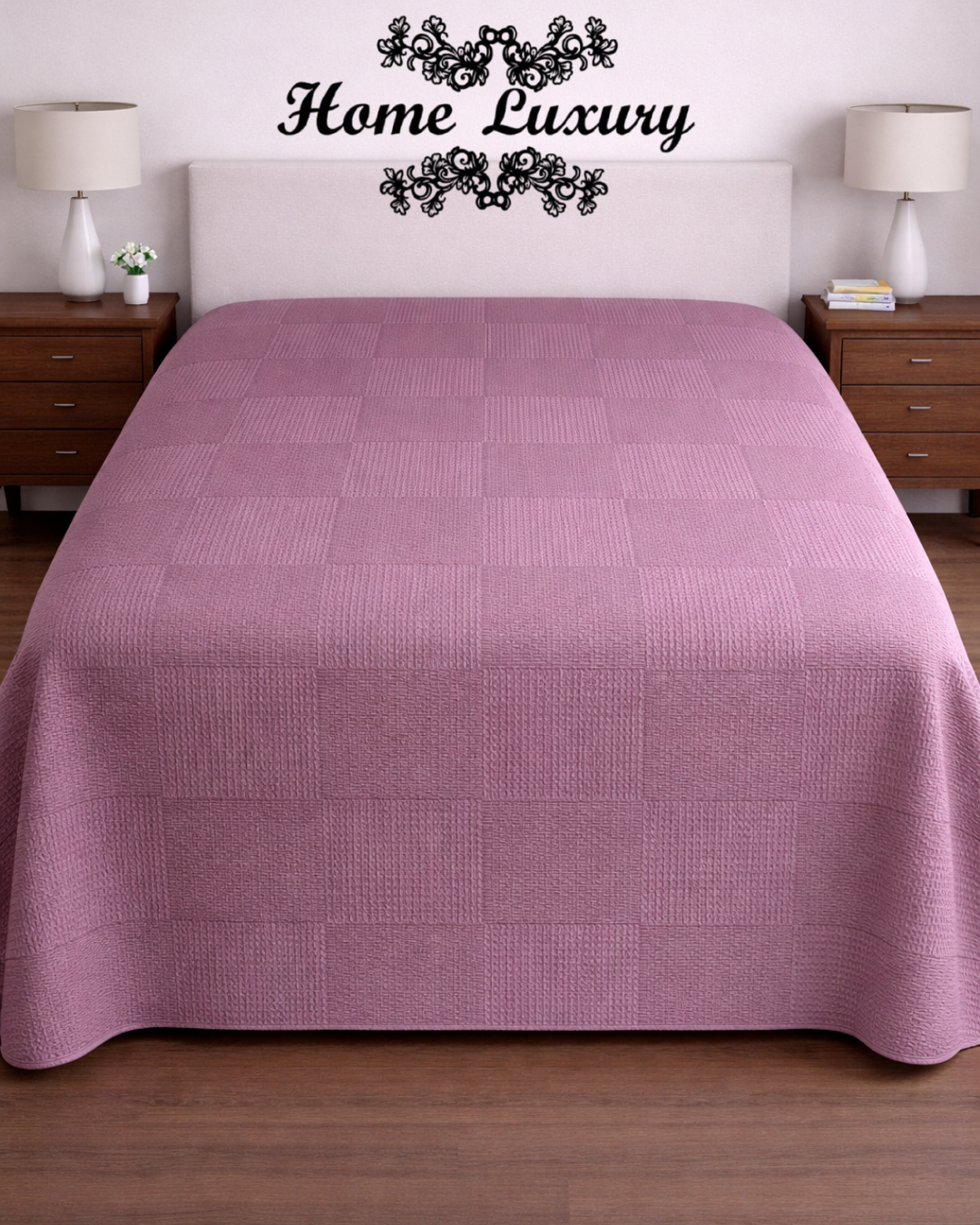 Plain Cotton Matelassé Double - Home Luxury