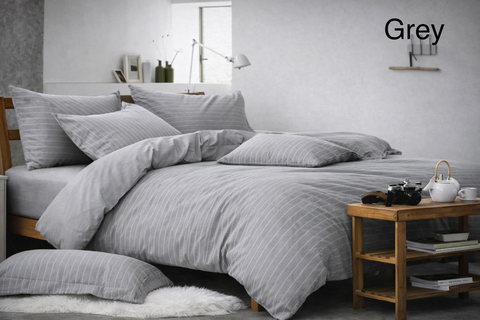 Denim Print Single Duvet Cover Set - Cannon
