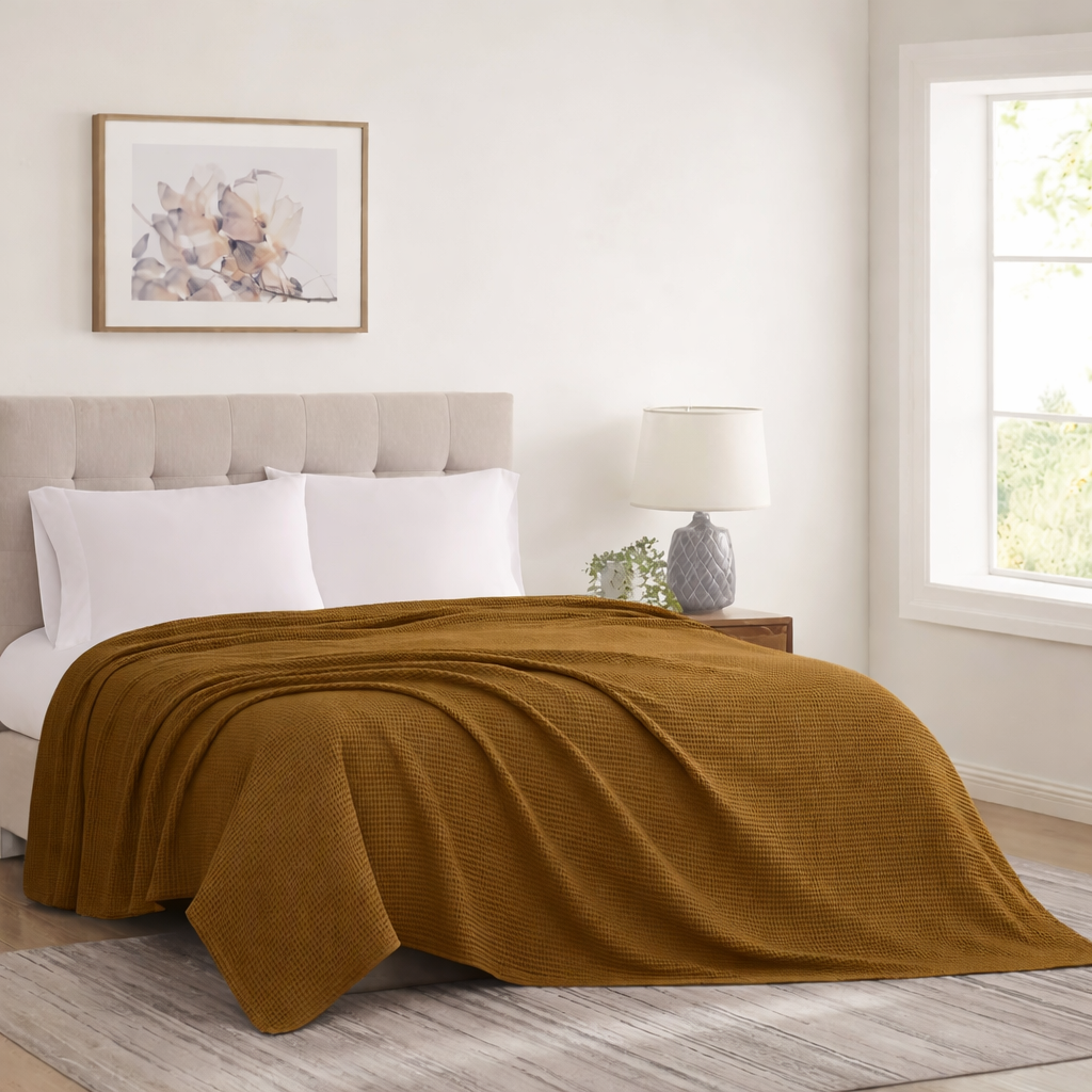 Plain Summer Cotton Blanket Double - Cannon