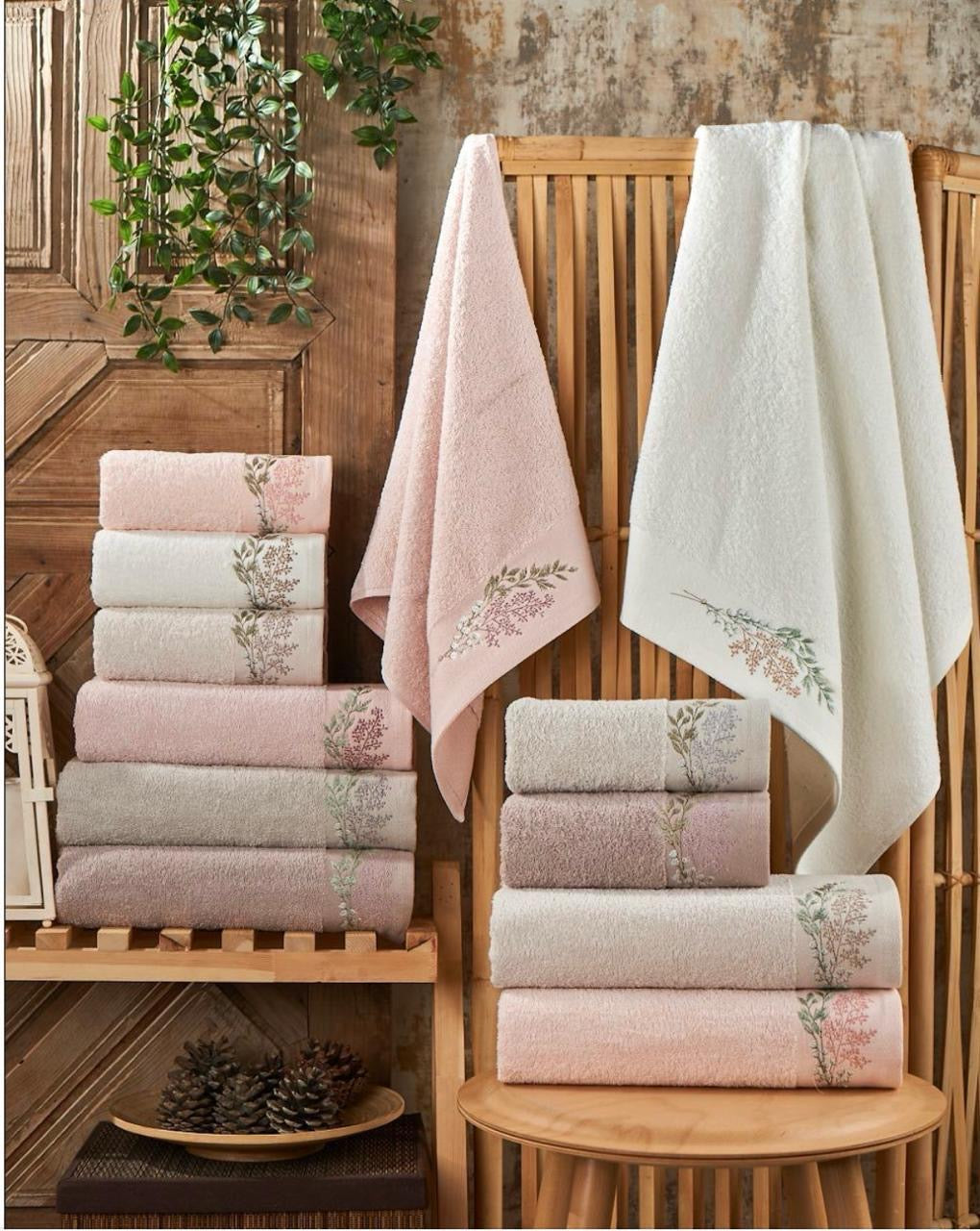 Floral Herb Garden Embroidered Towel - Purry