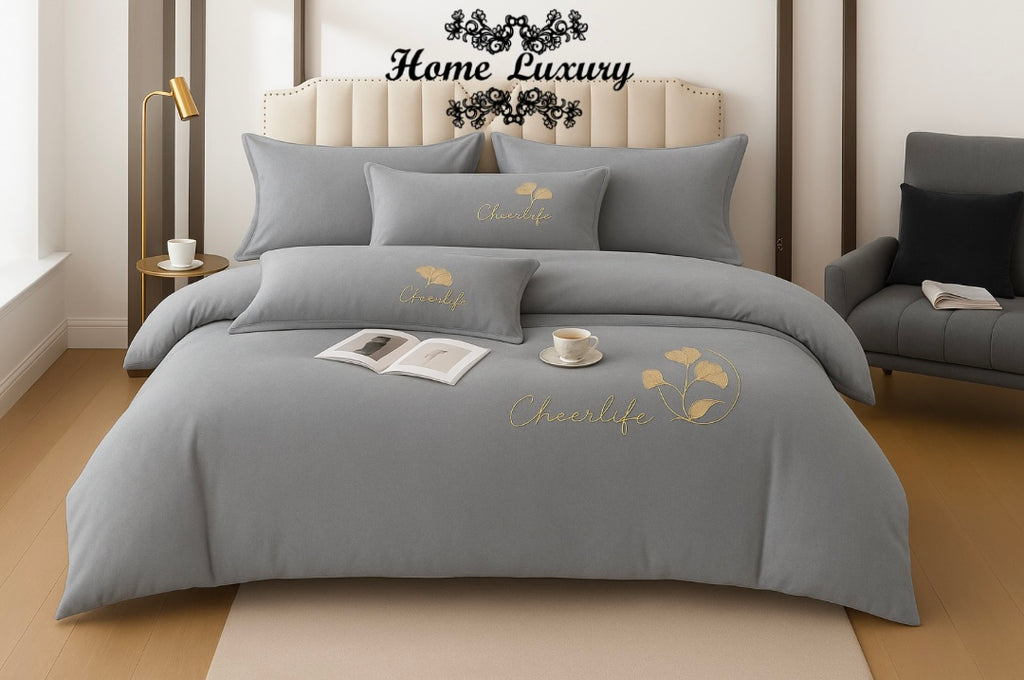 Embroidered Velvet Bed Set Double - Home Luxury