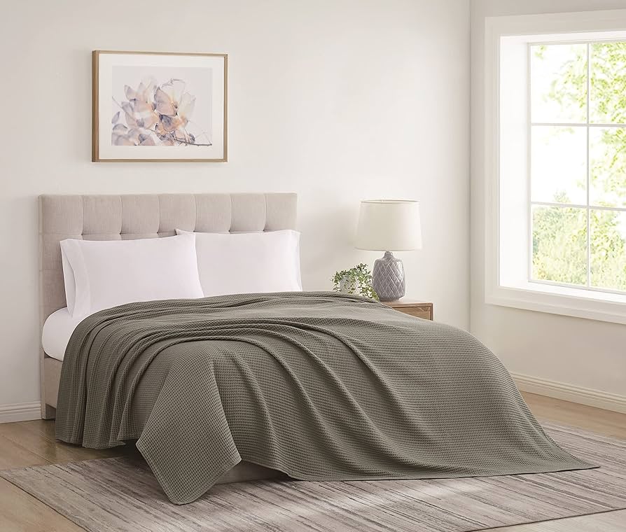 Plain Summer Cotton Blanket Double - Cannon