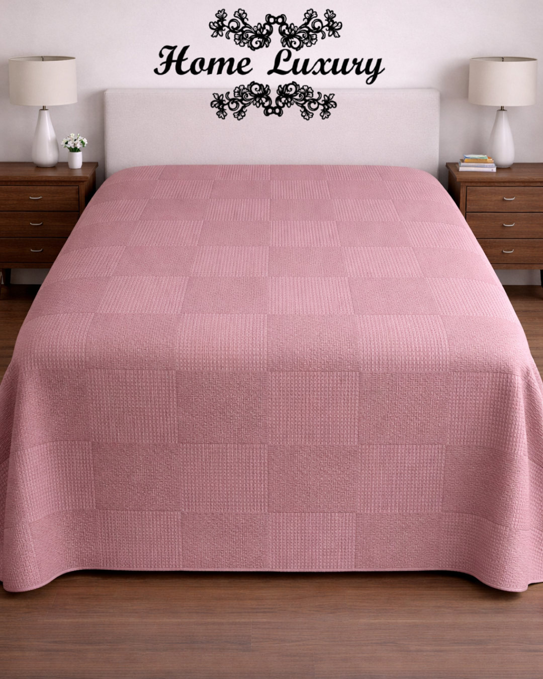 Plain Cotton Matelassé Double - Home Luxury