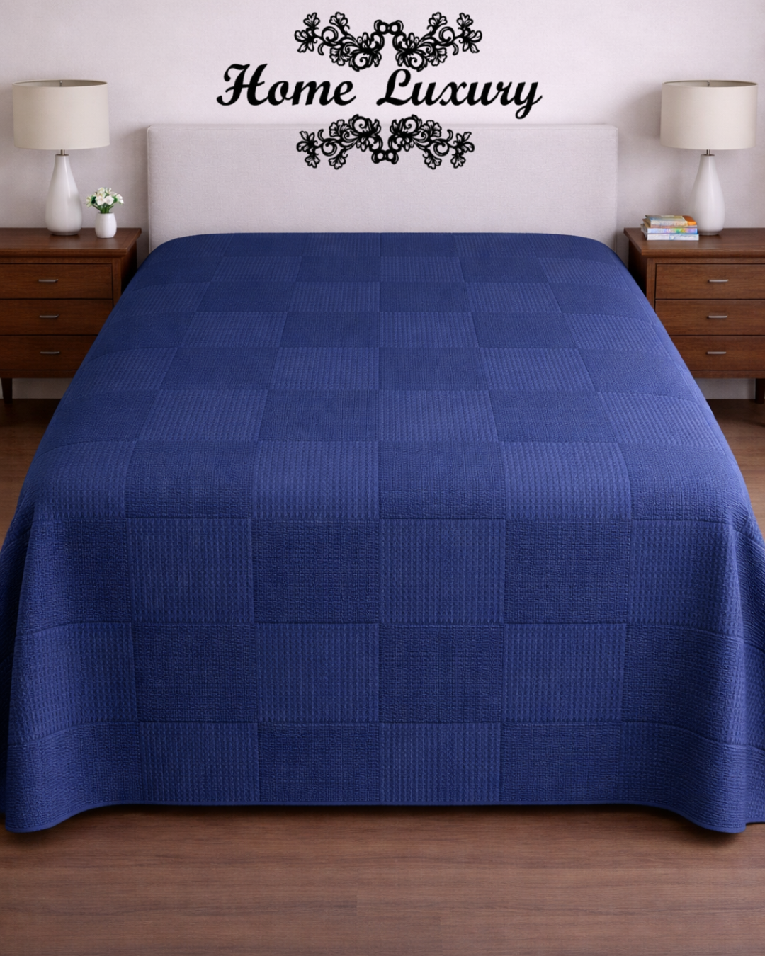 Plain Cotton Matelassé Double - Home Luxury