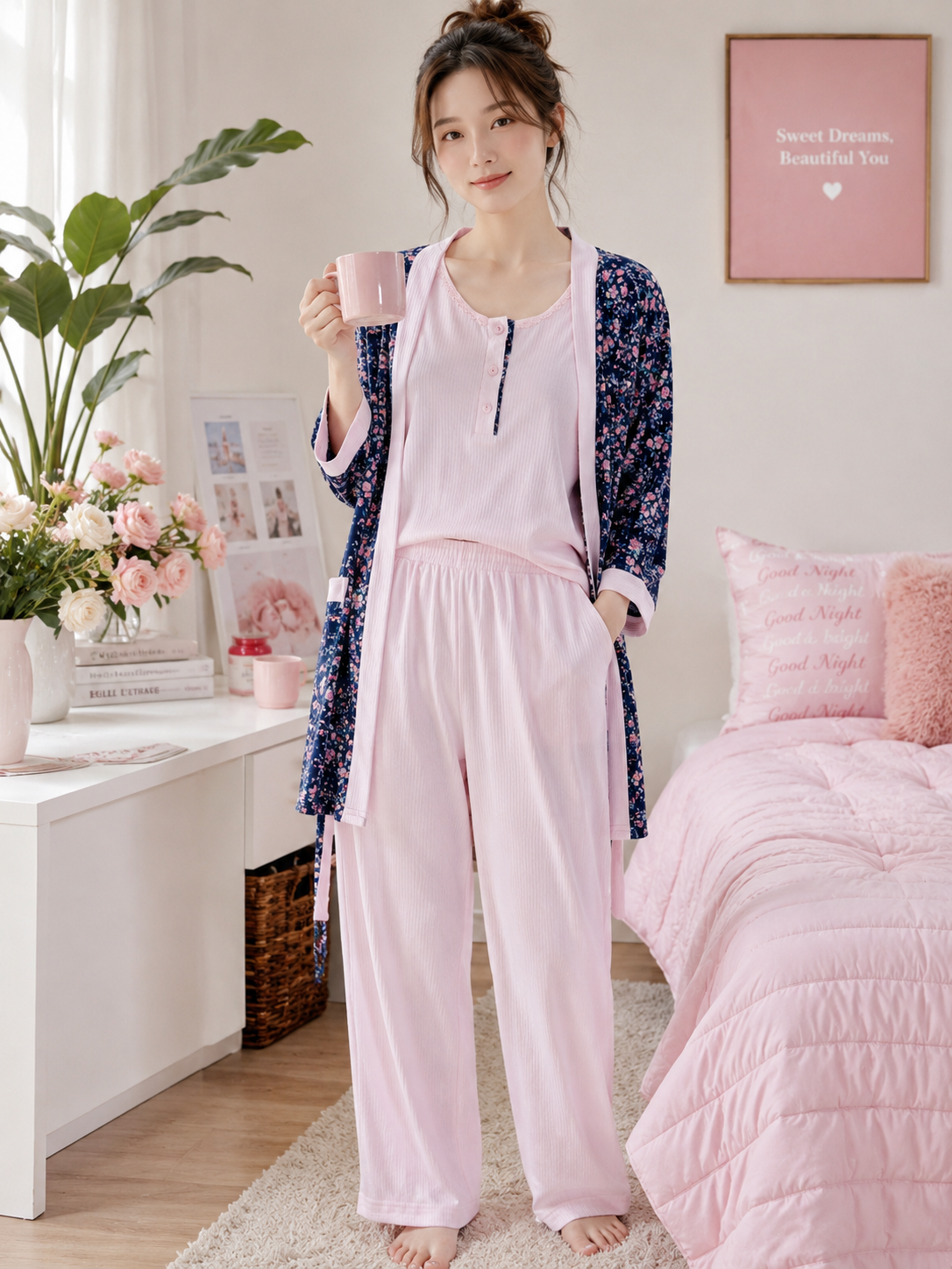 3 Pcs Floral Pajama - Lucie