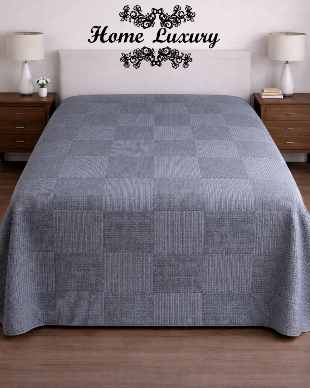 Plain Cotton Matelassé Single - Home Luxury