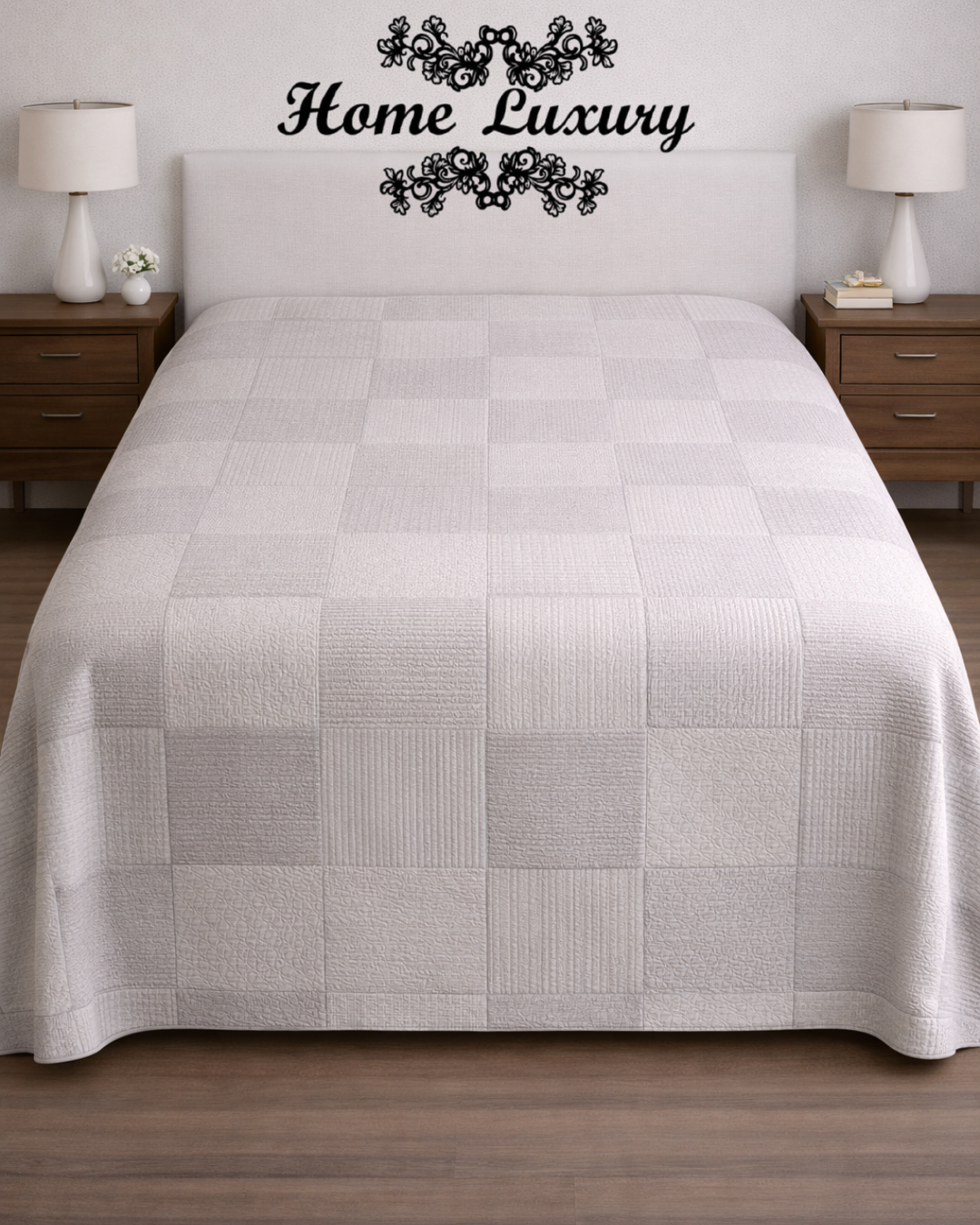 Plain Cotton Matelassé Double - Home Luxury