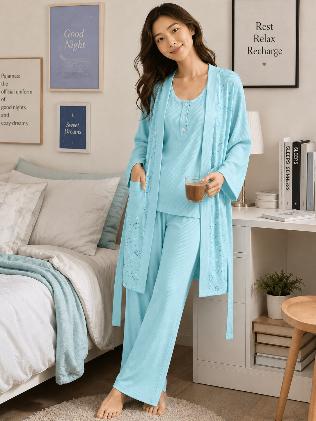 3 Pcs Floral Pajama - Lucie